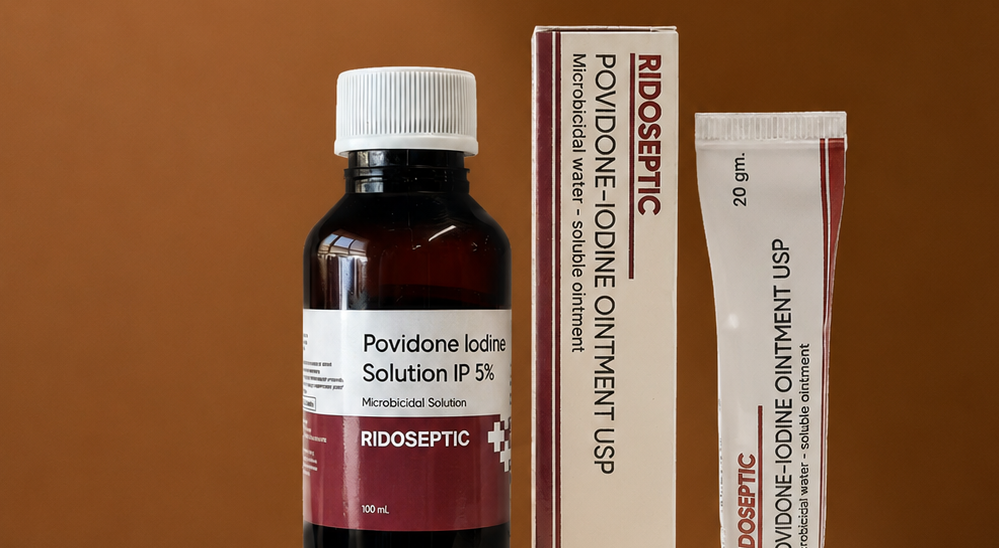 Ridoseptic solution and ointment range